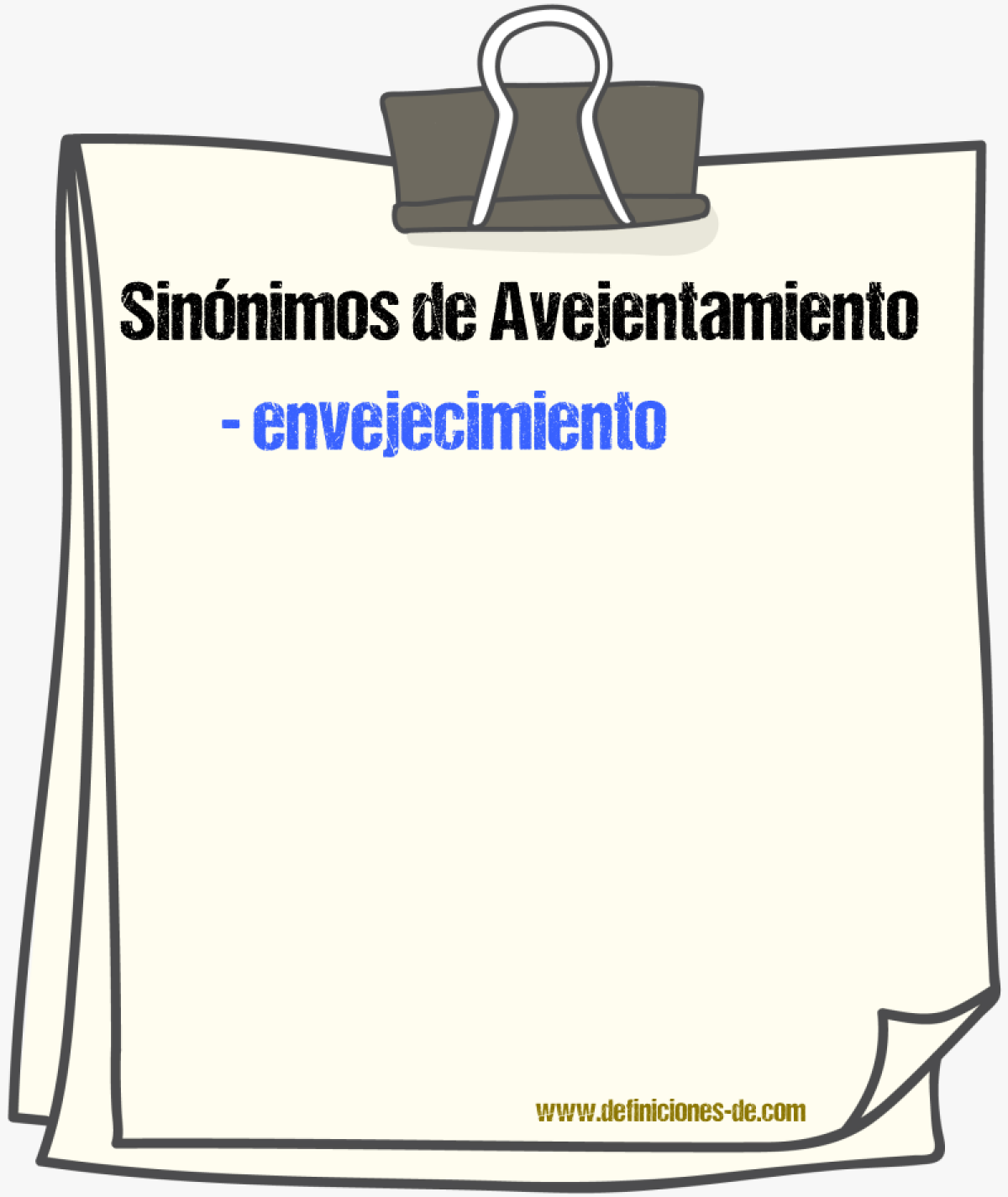 Sinnimos de avejentamiento