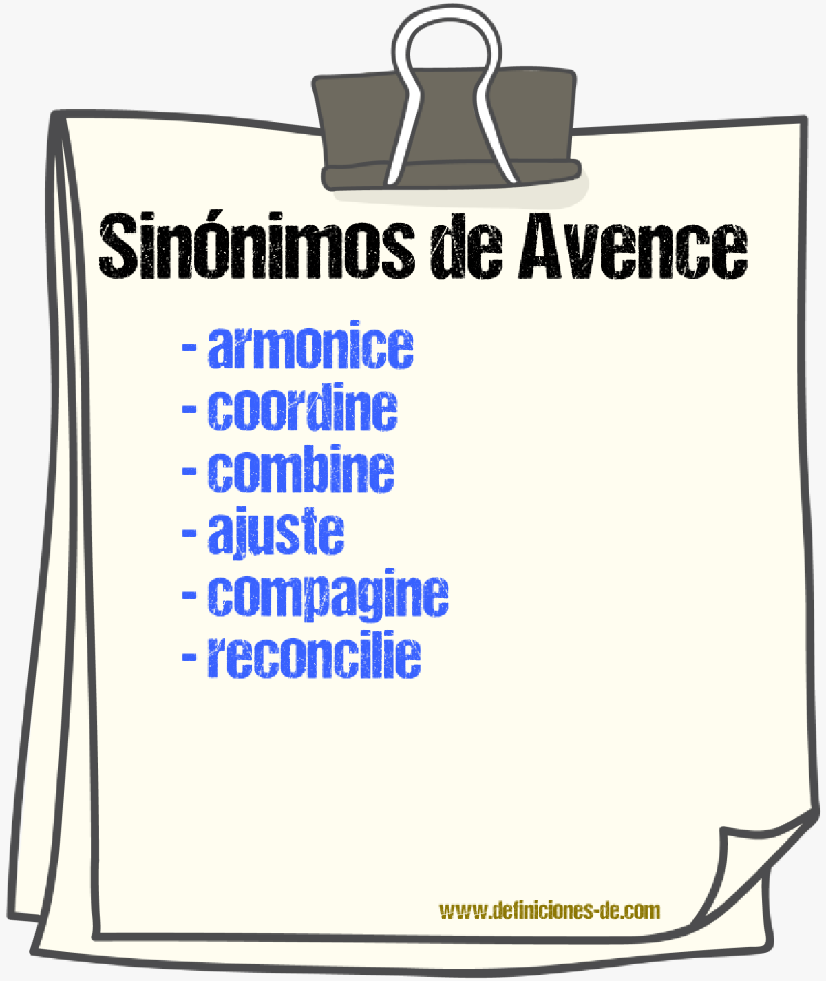 Sinónimos de avence