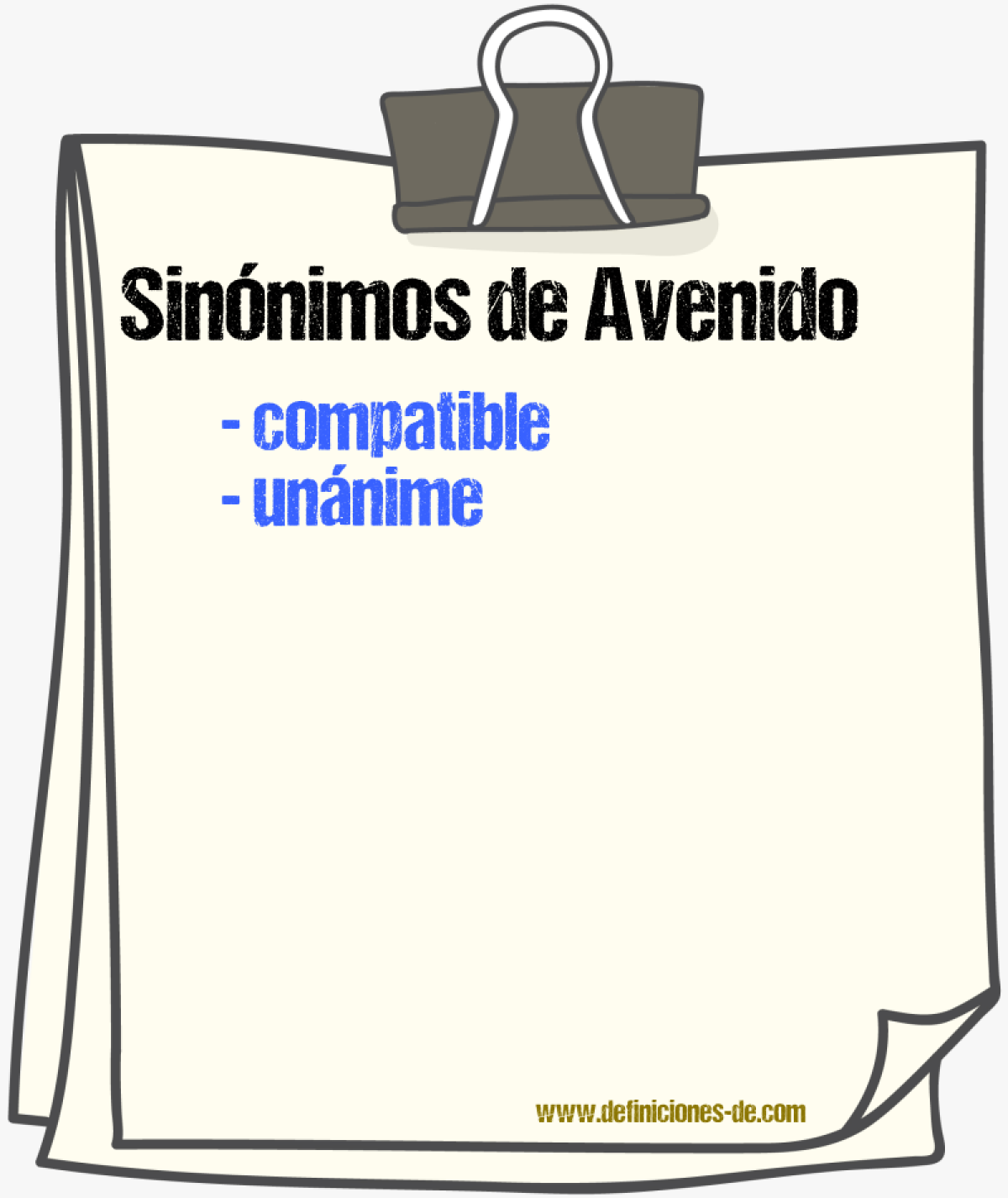 Sinnimos de avenido