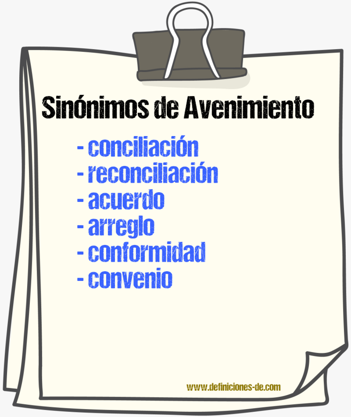 Sinnimos de avenimiento