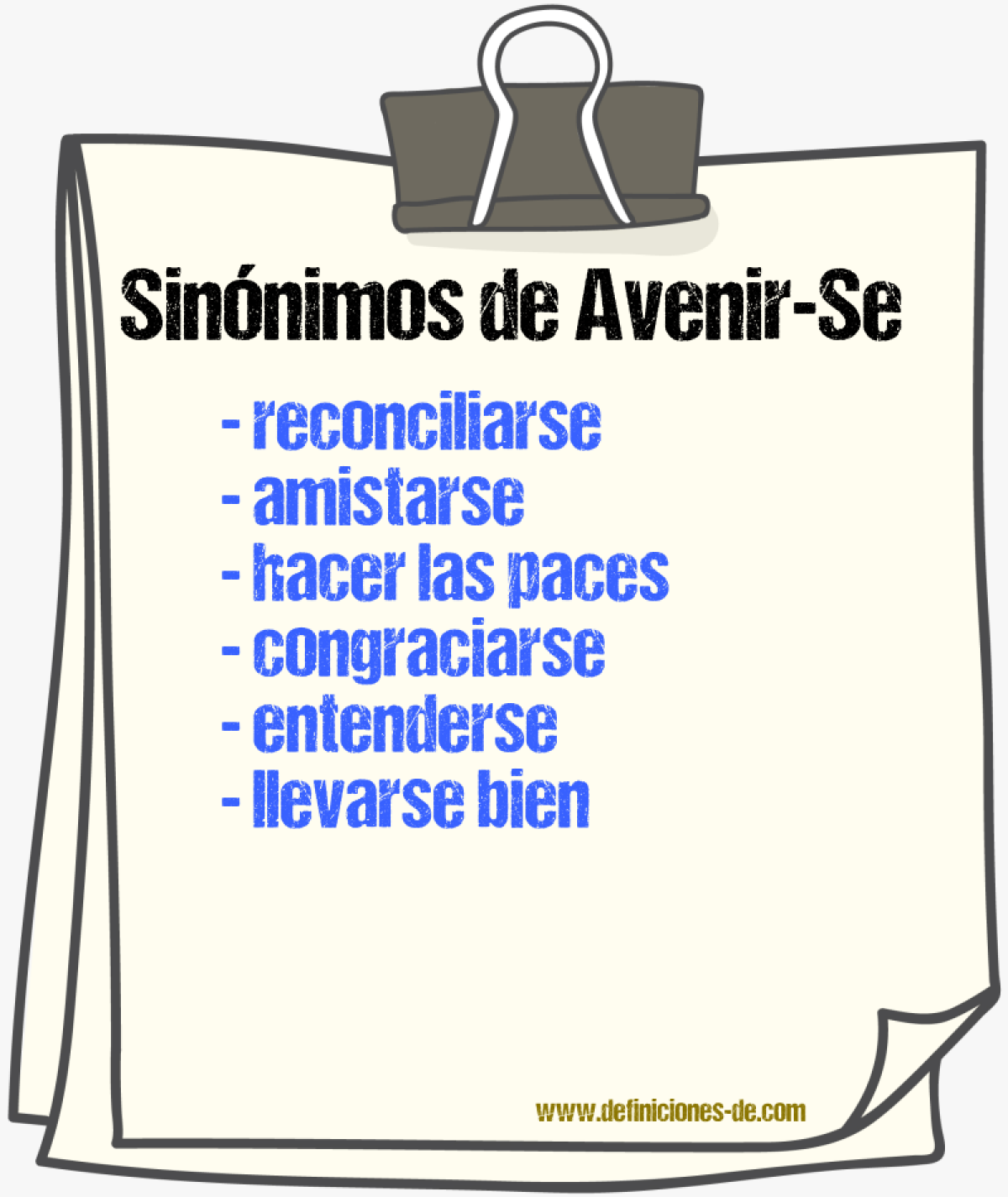 Sinónimos de avenir-se