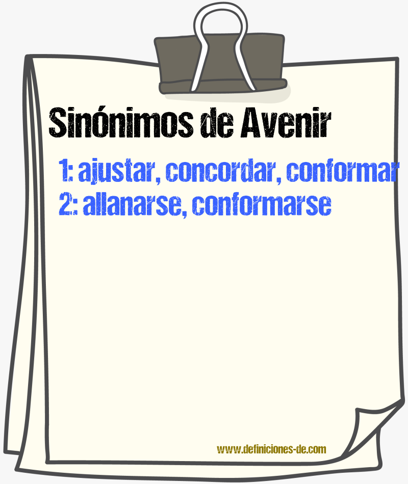 Sinnimos de avenir