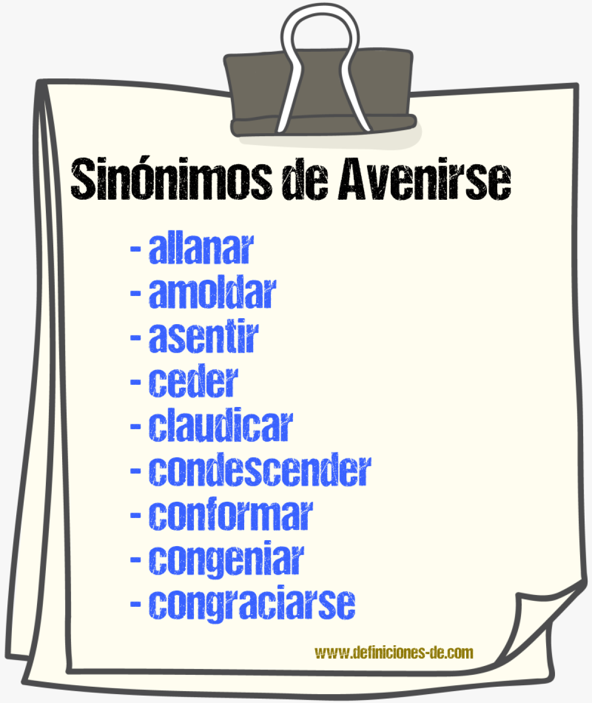 Sinnimos de avenirse