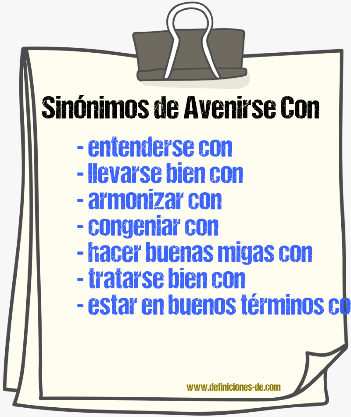 Sinónimos de avenirse con