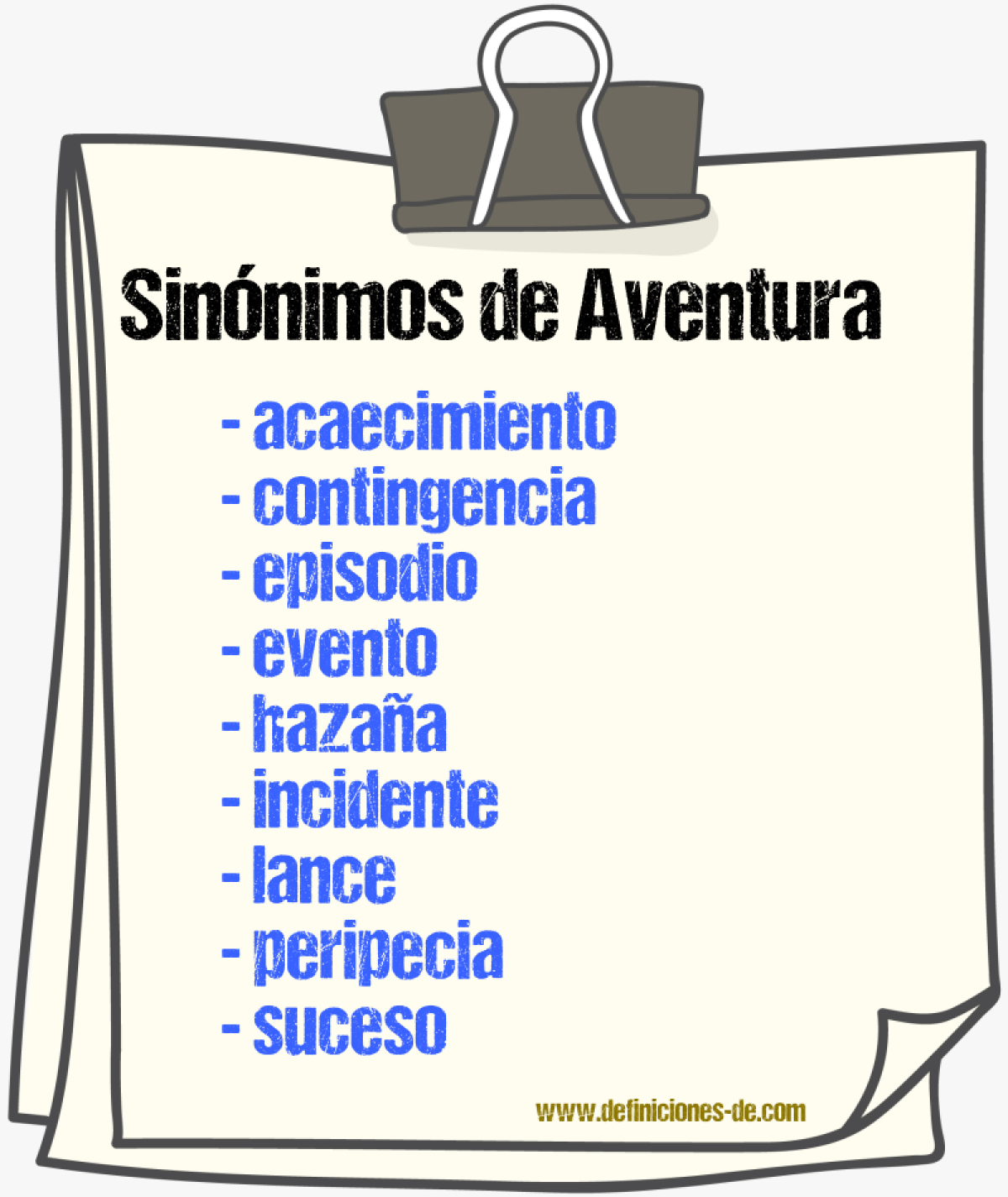 Sinnimos de aventura