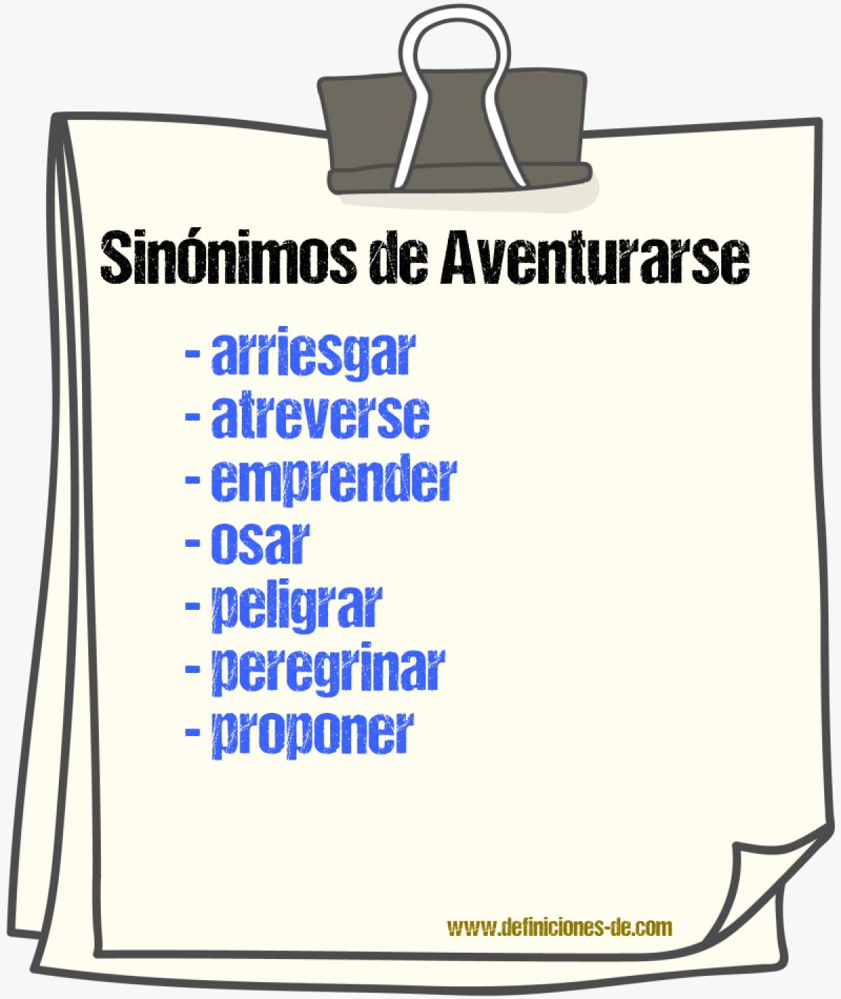 Sinnimos de aventurarse