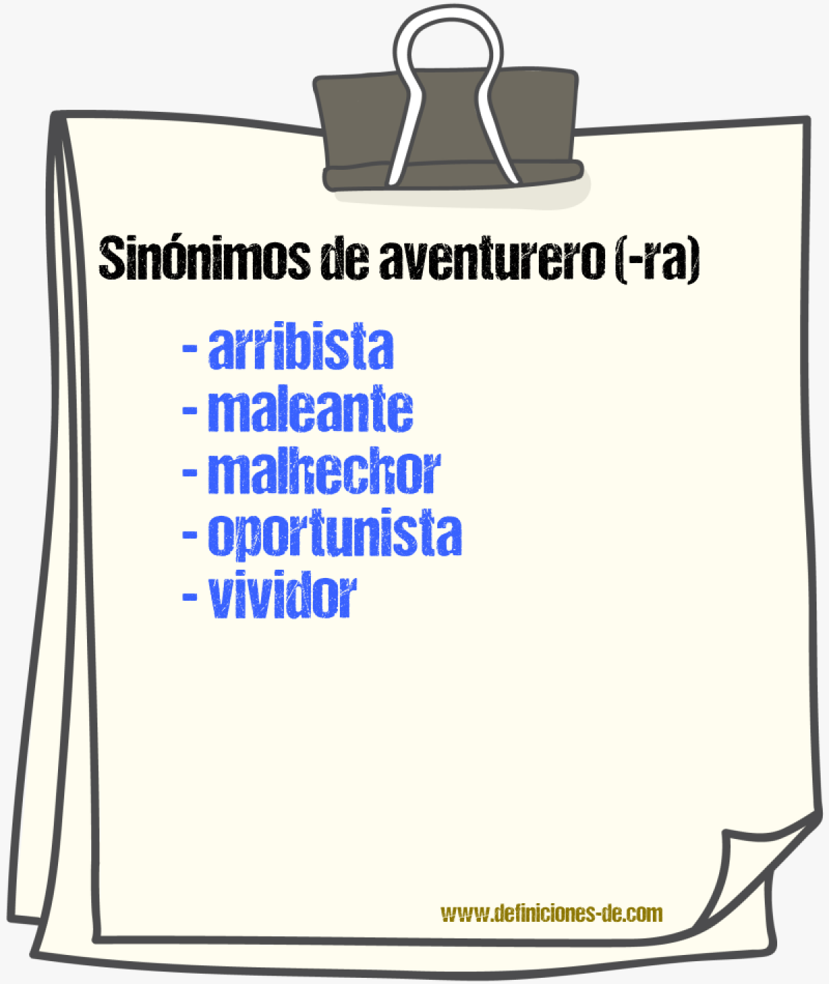 Sinnimos de aventurero