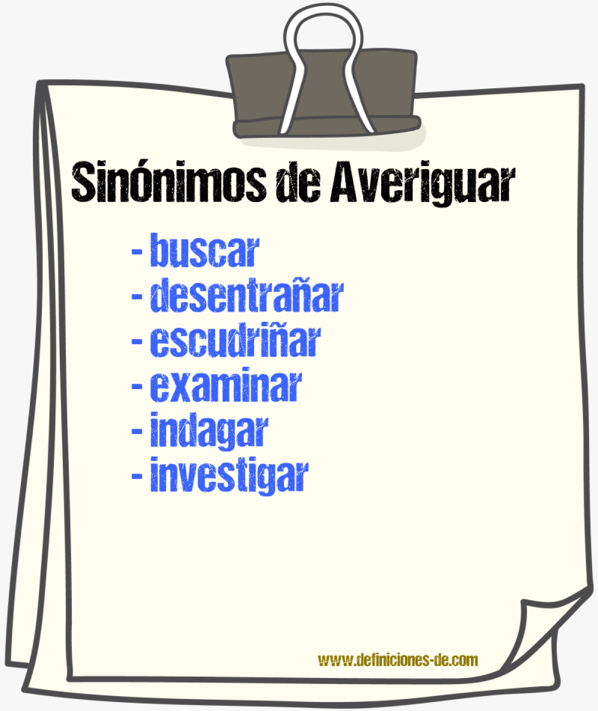 Sinnimos de averiguar