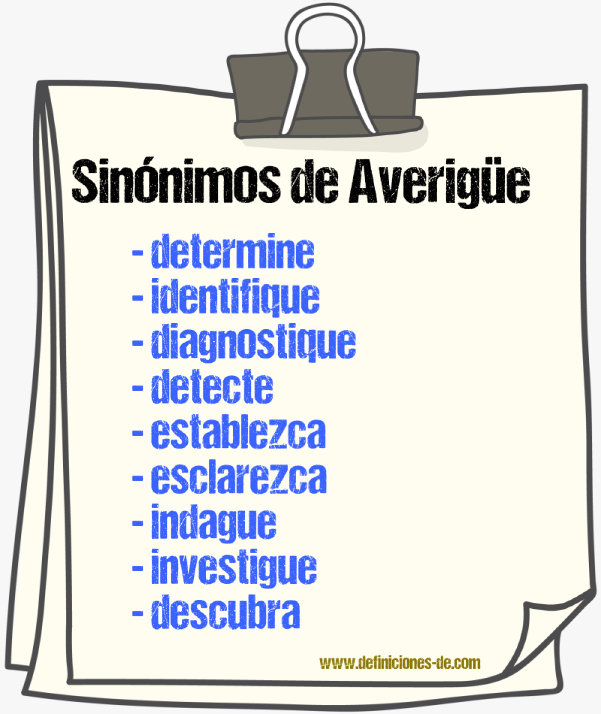 Sinónimos de averigüe