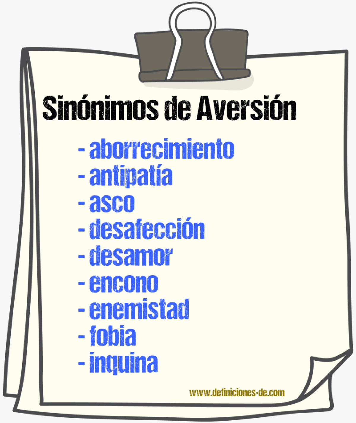 Sinnimos de aversin