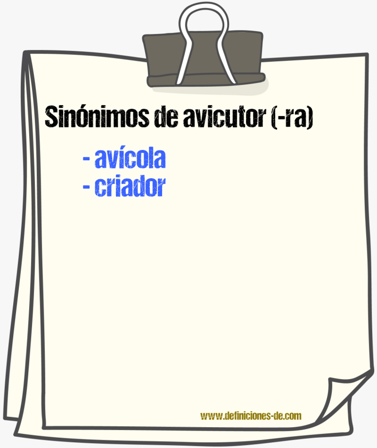 Sinnimos de avicutor