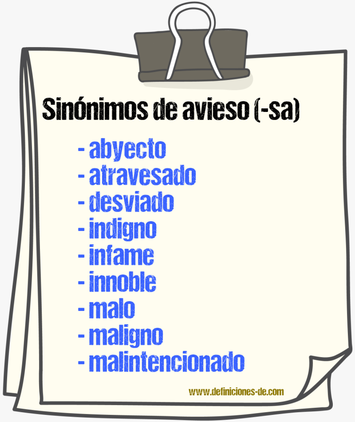 Sinnimos de avieso