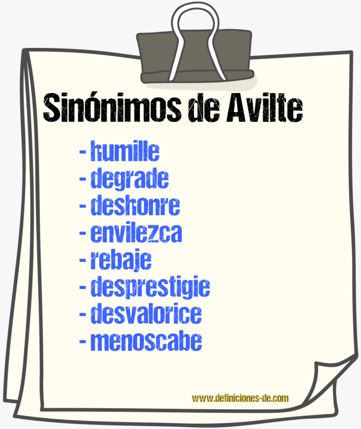 Sinónimos de avilte