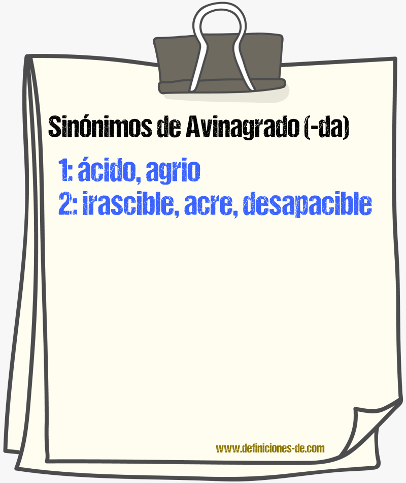 Sinnimos de avinagrado