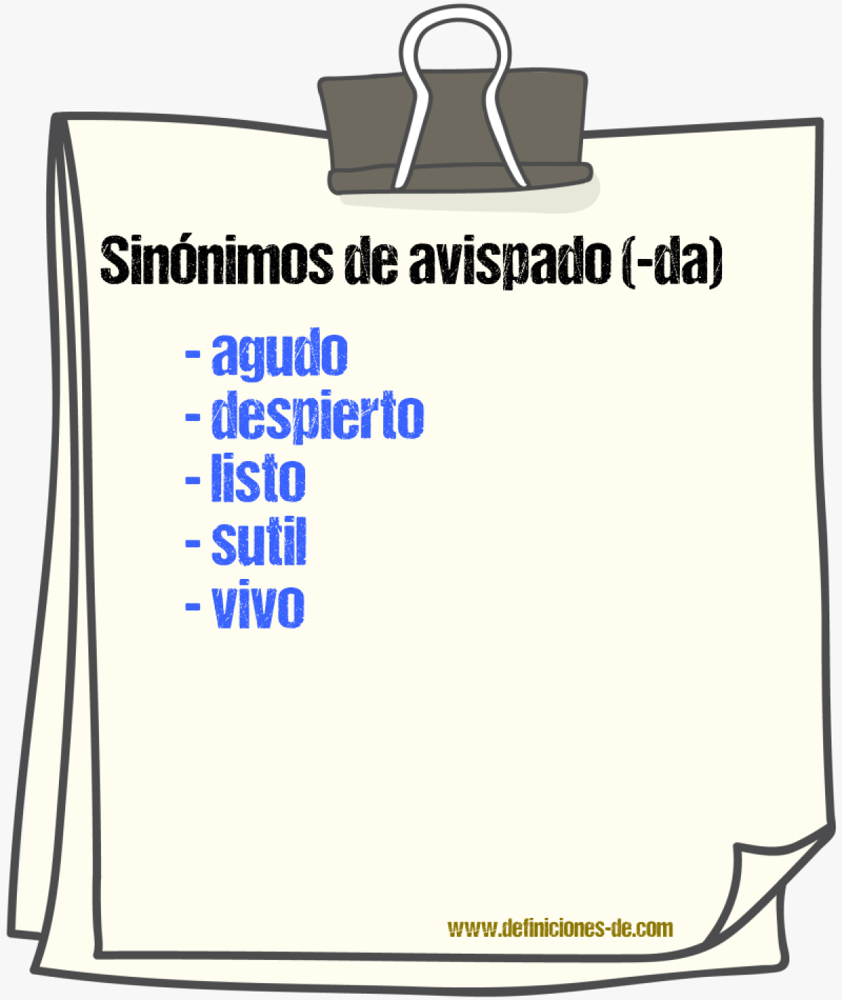 Sinnimos de avispado