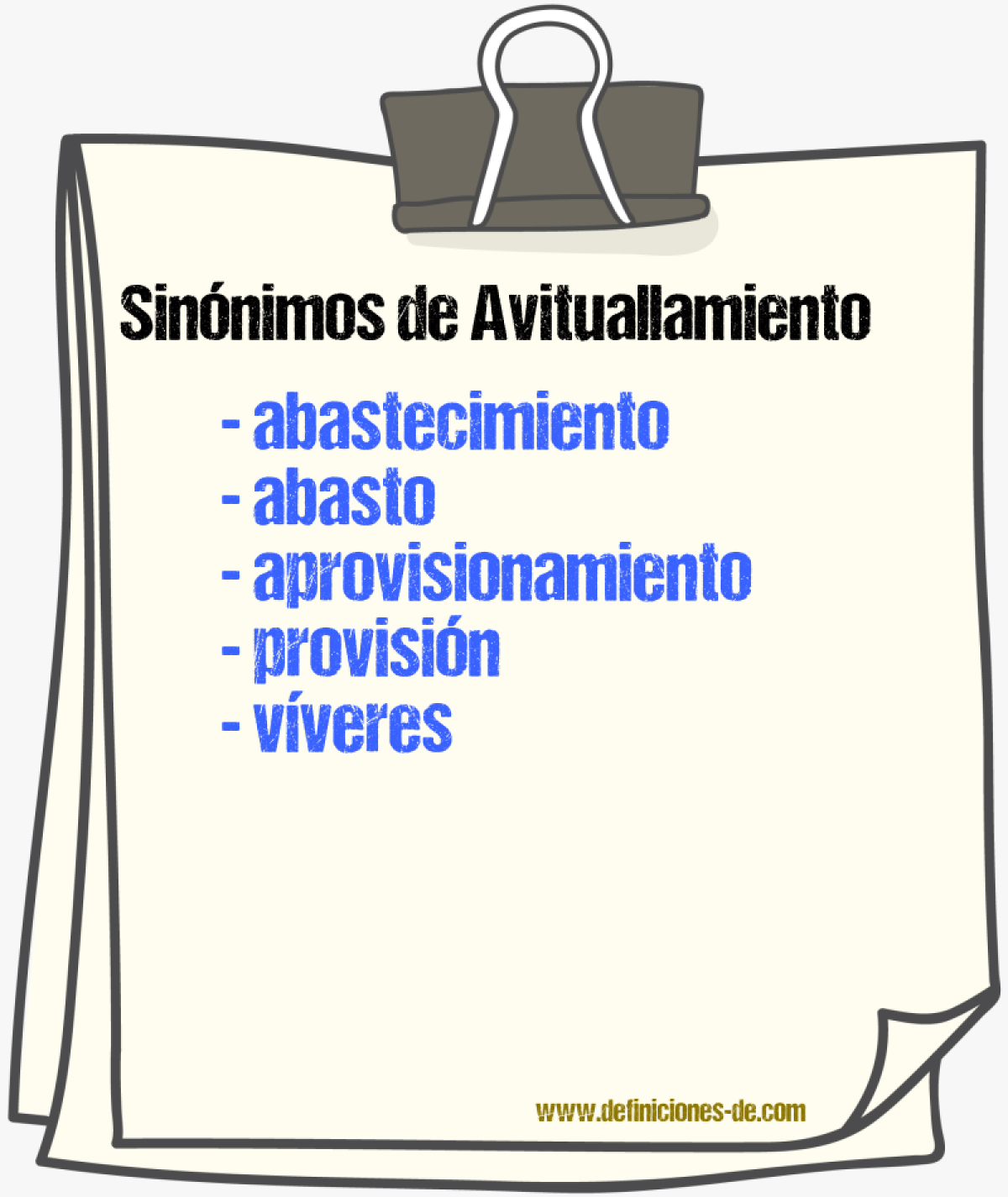 Sinnimos de avituallamiento