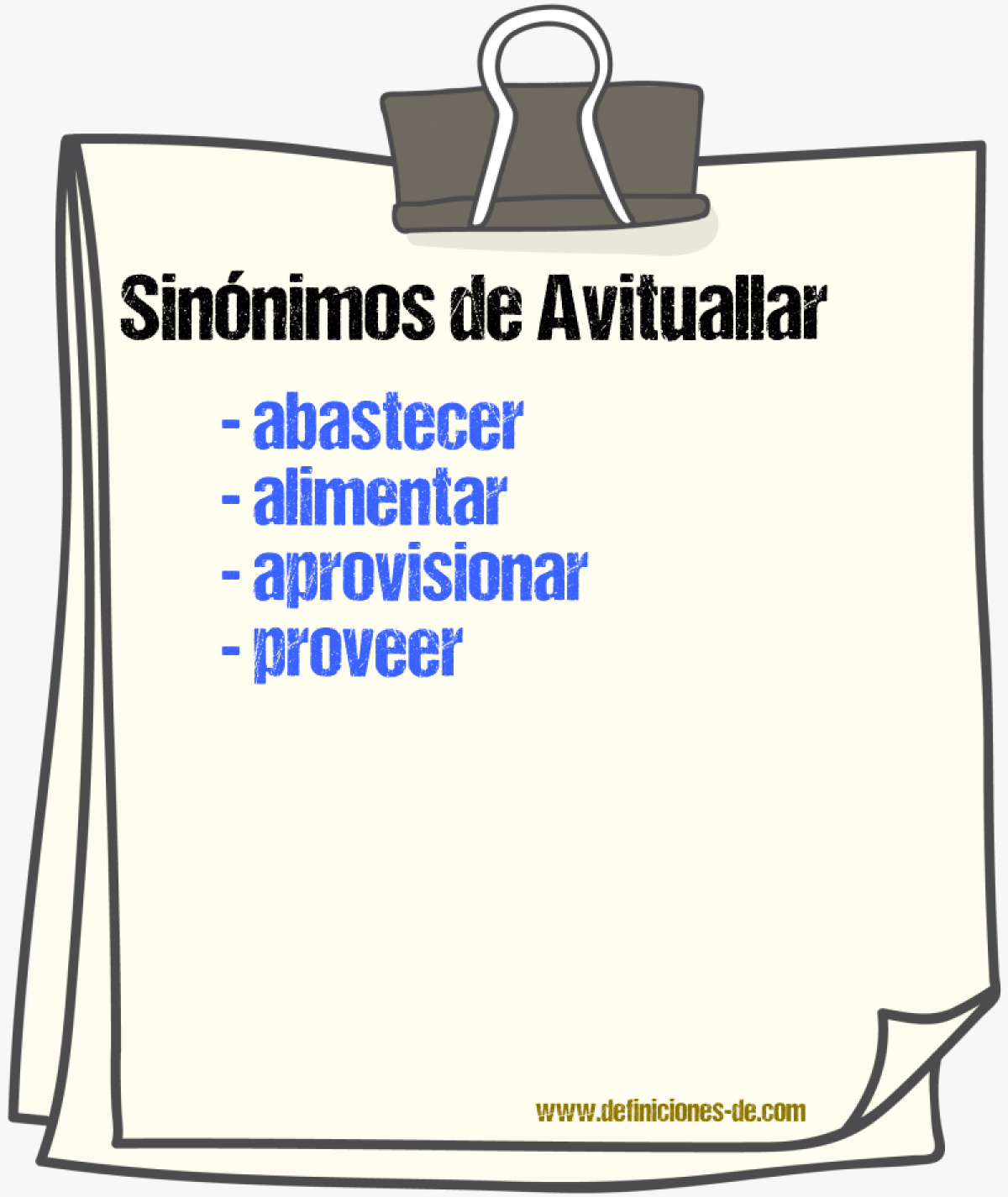 Sinnimos de avituallar