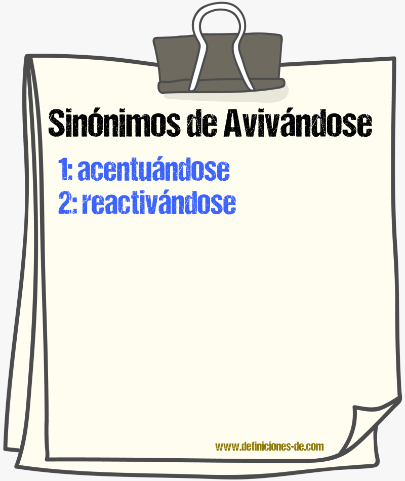 Sinónimos de avivándose