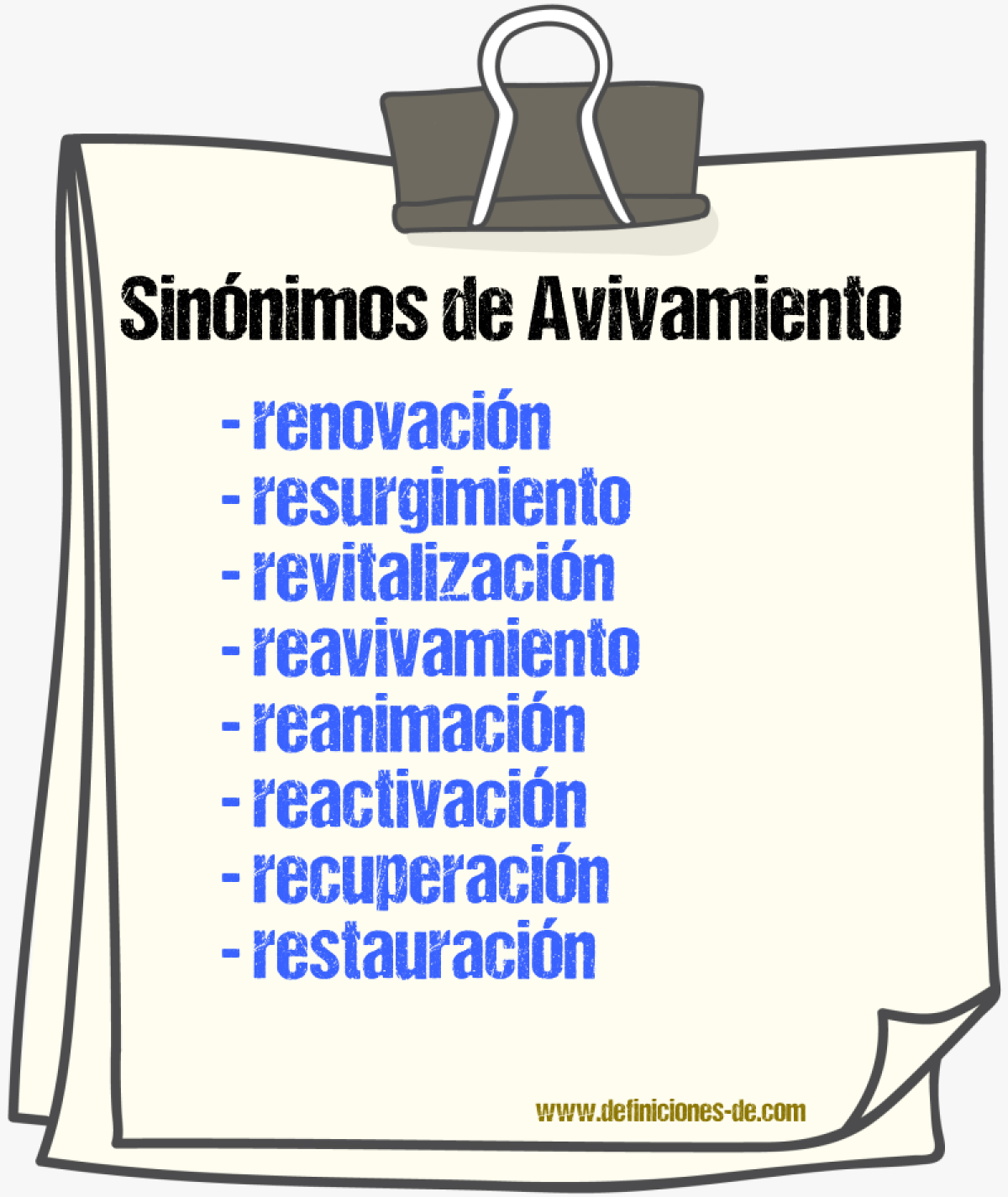 Sinnimos de avivamiento