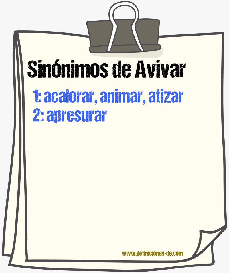 Sinnimos de avivar