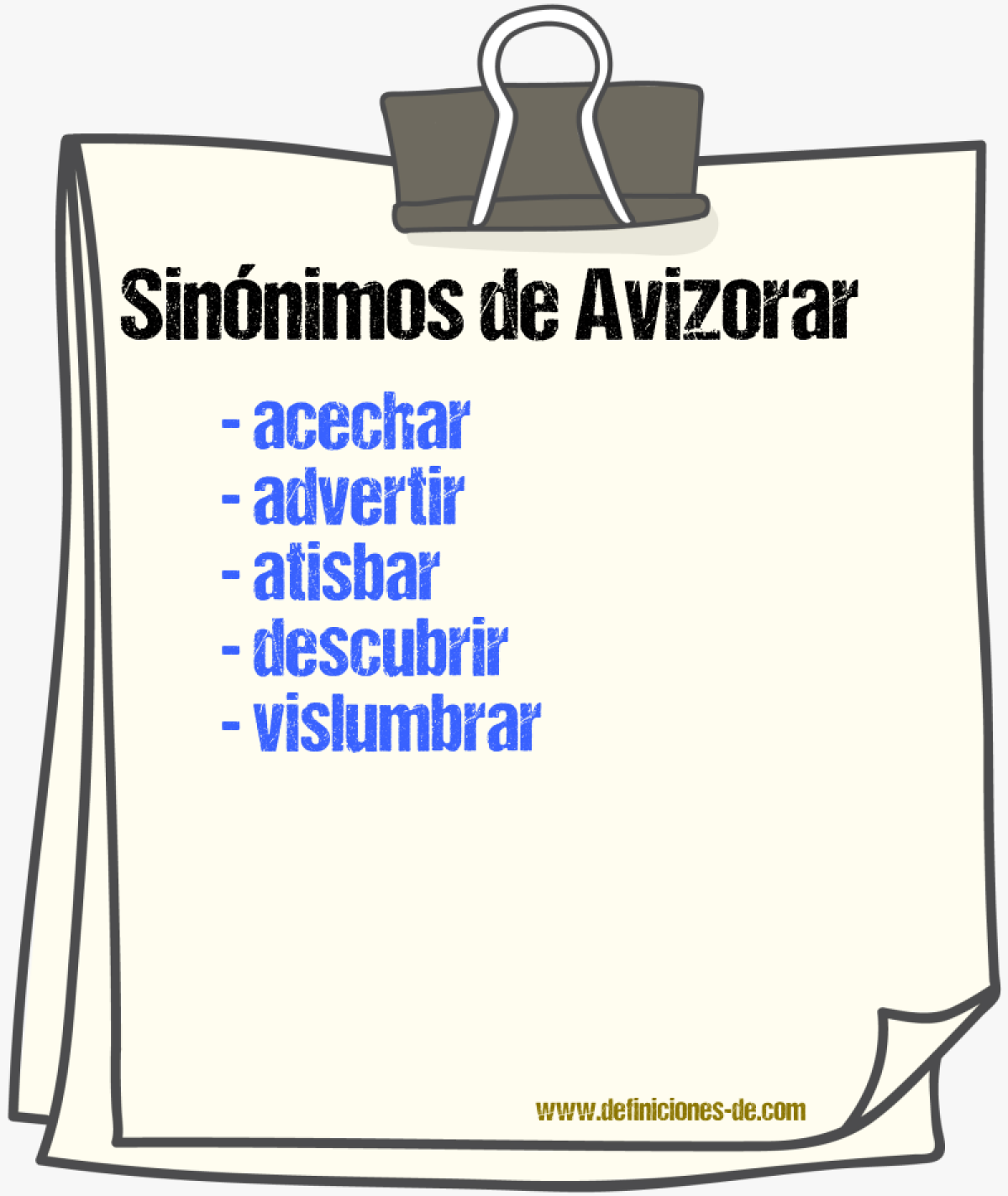 Sinnimos de avizorar