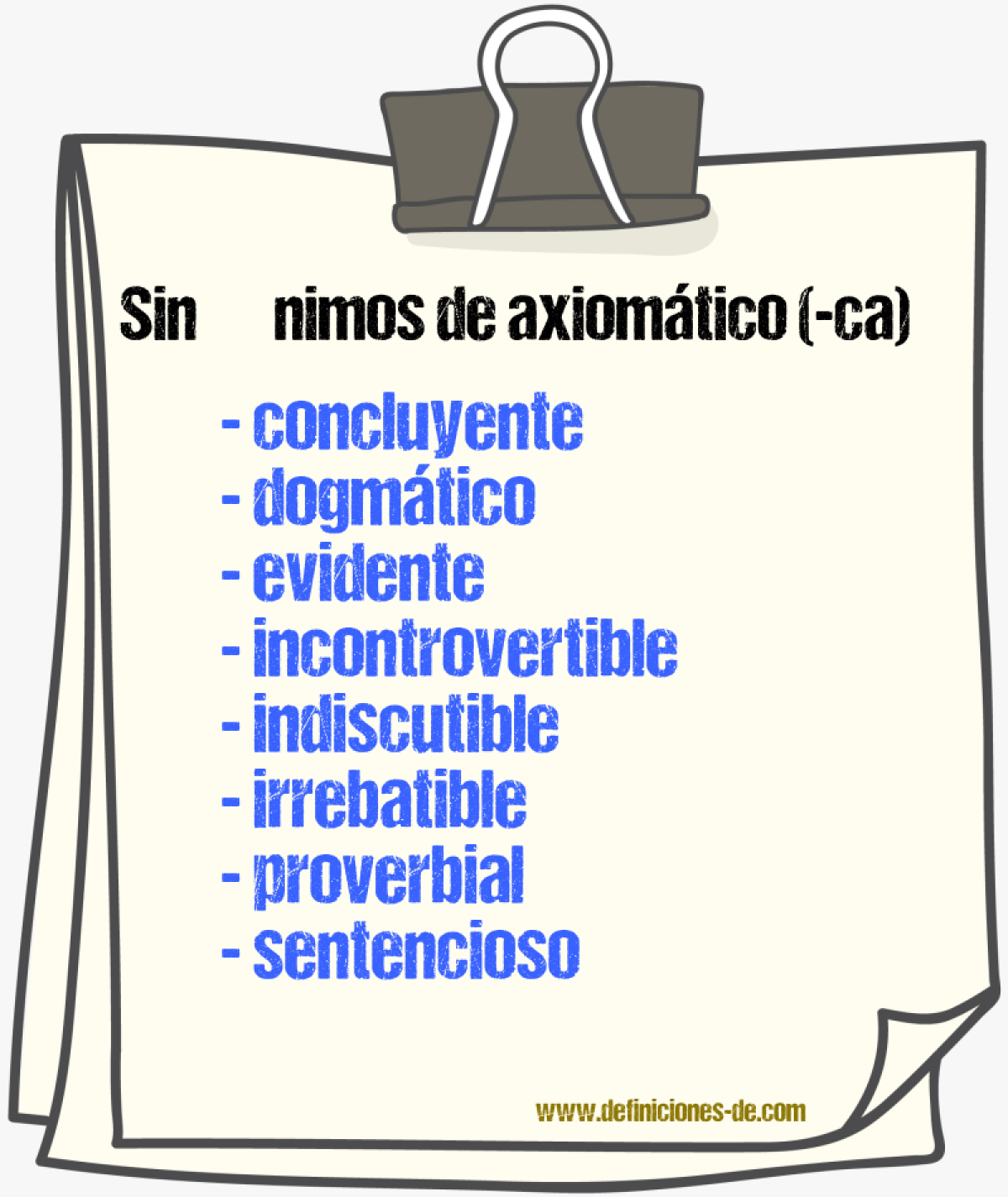 Sinnimos de axiomtico