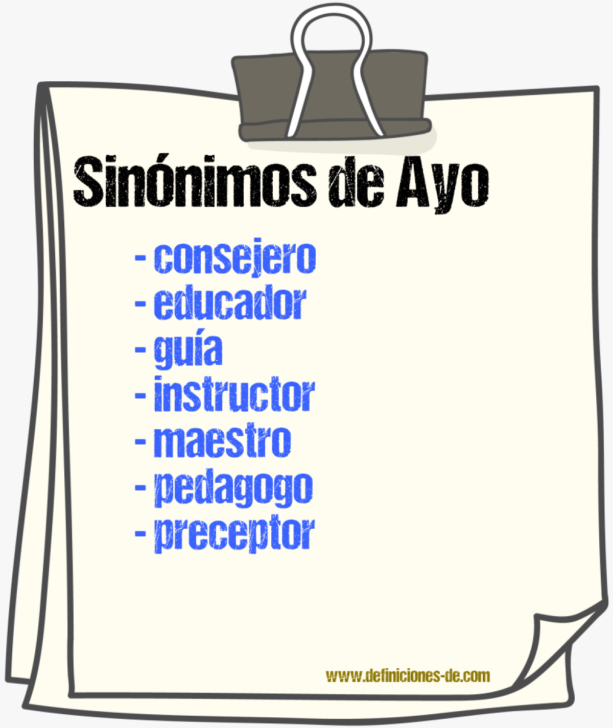 Sinnimos de ayo