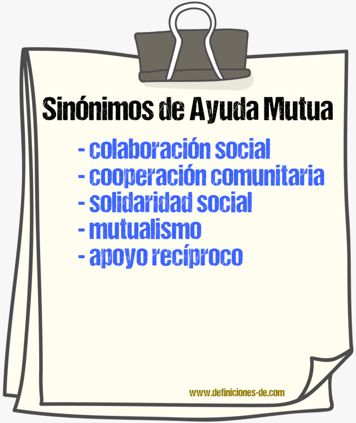 Sinónimos de ayuda mutua