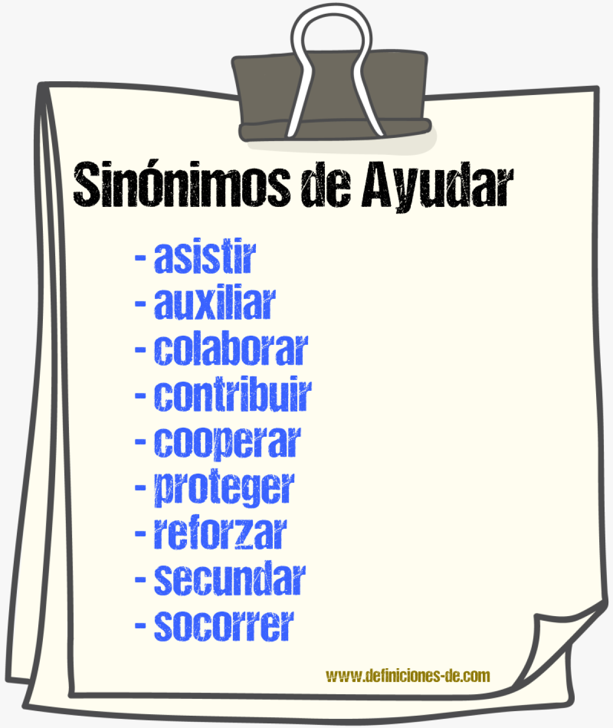 Sinnimos de ayudar