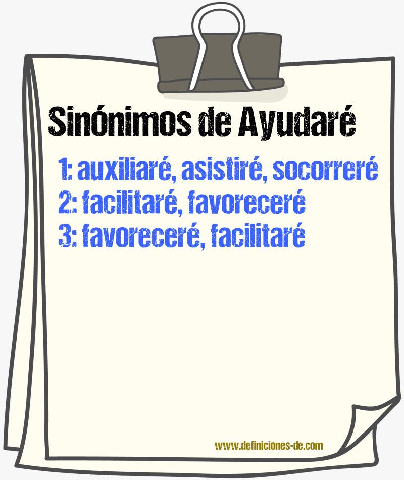 Sinónimos de ayudaré