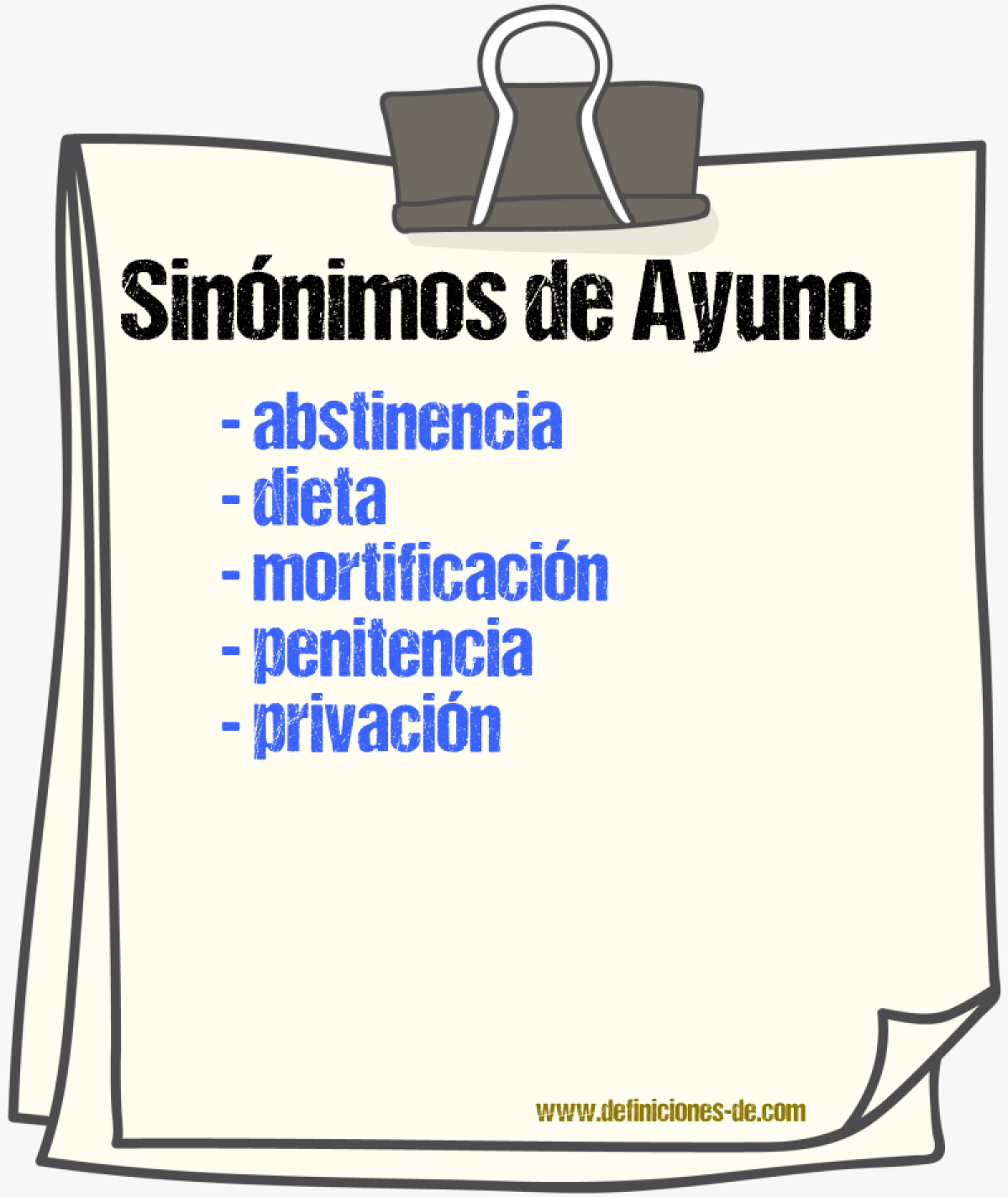 Sinnimos de ayuno