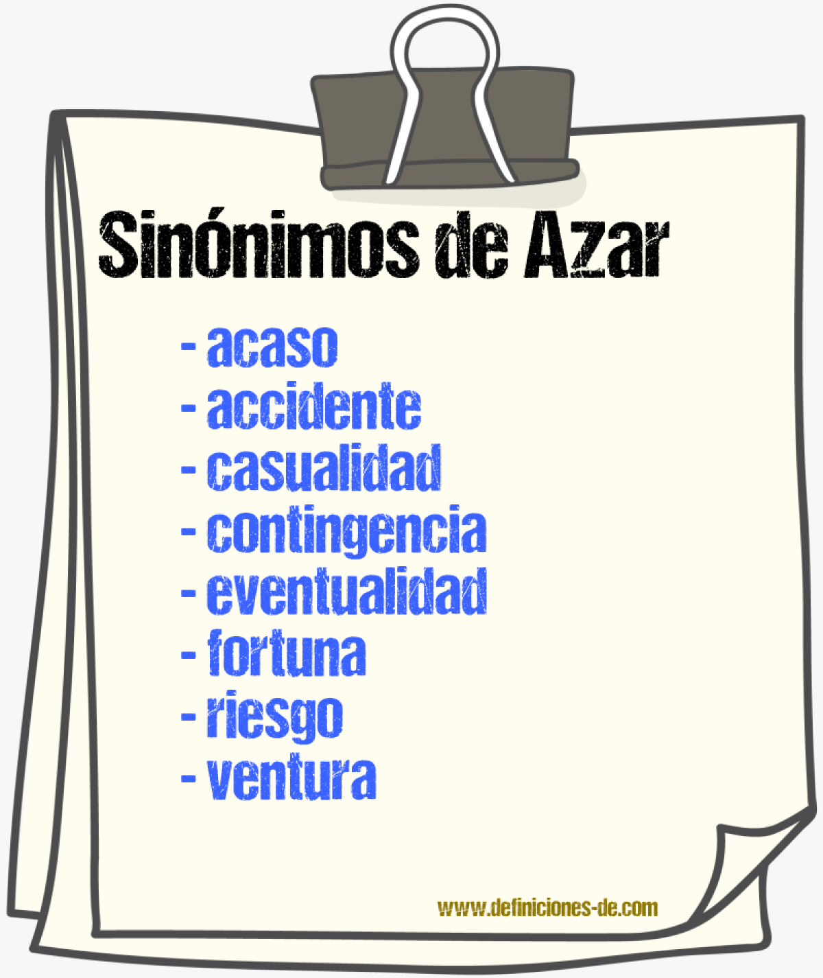 Sinnimos de azar