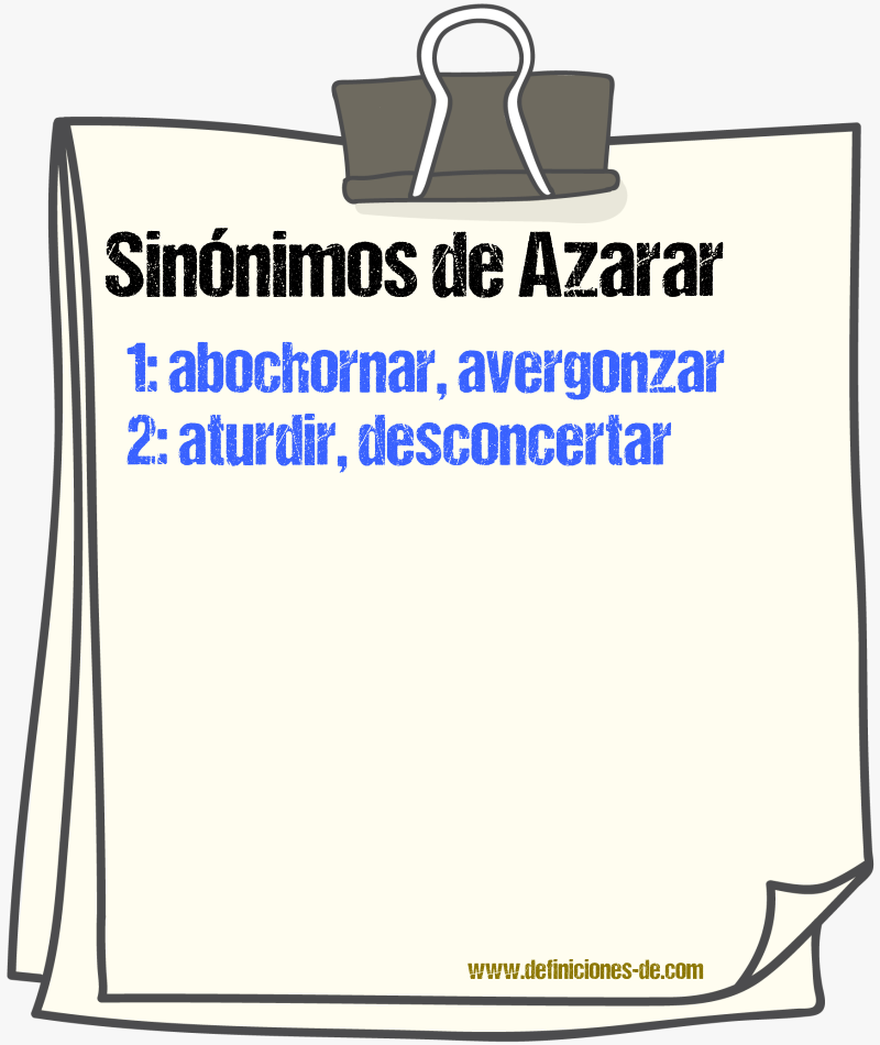 Sinnimos de azarar