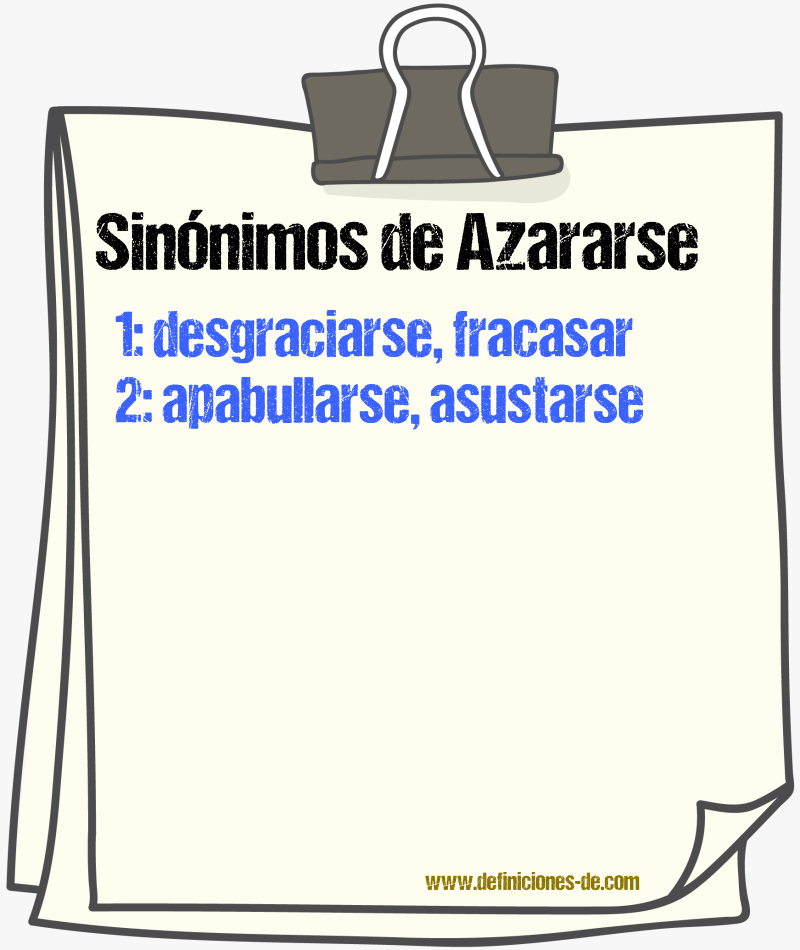 Sinnimos de azararse