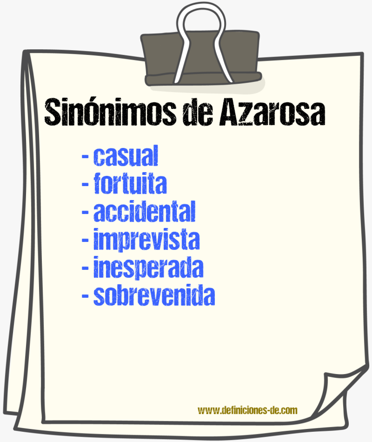 Sinónimos de azarosa