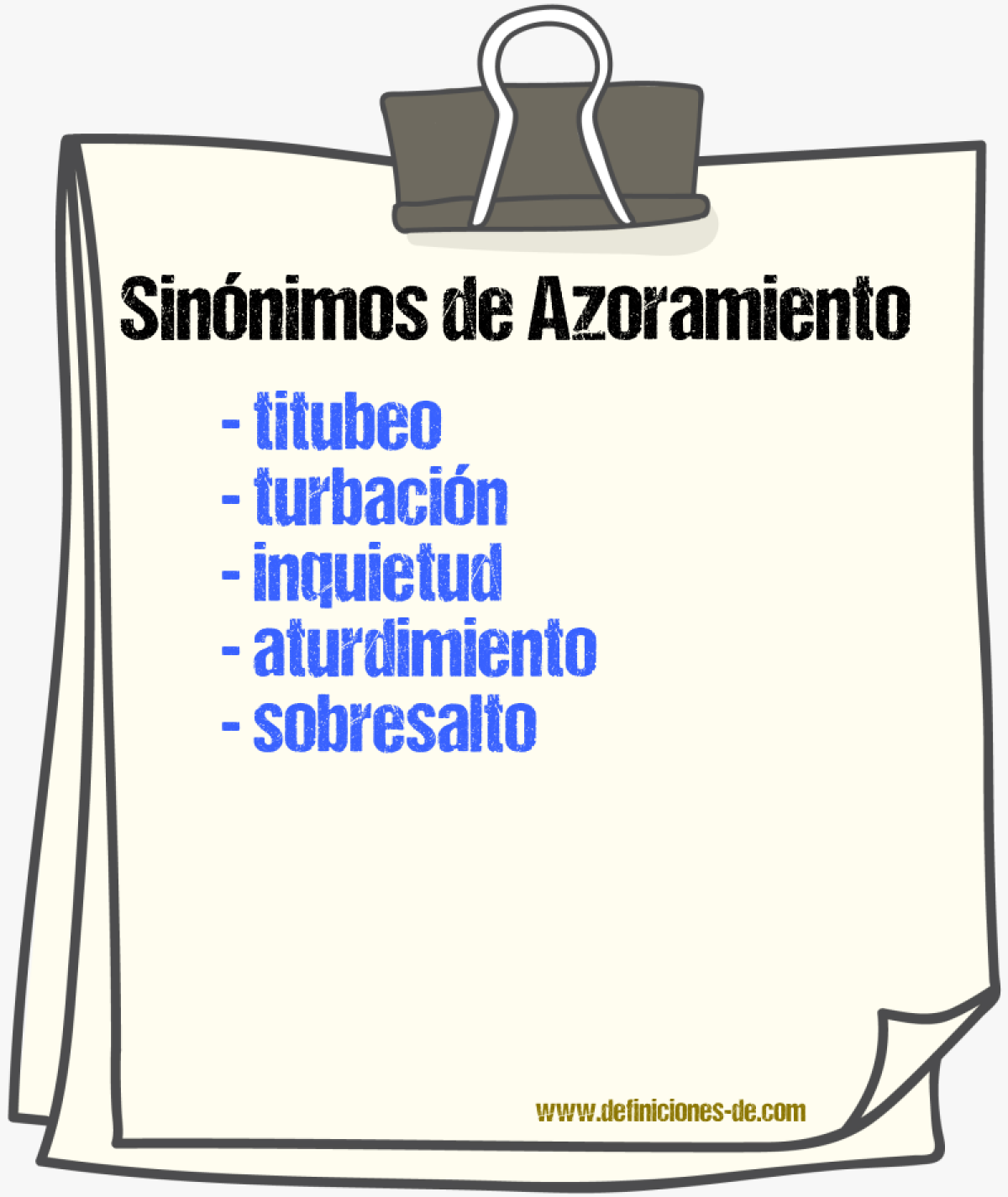 Sinnimos de azoramiento