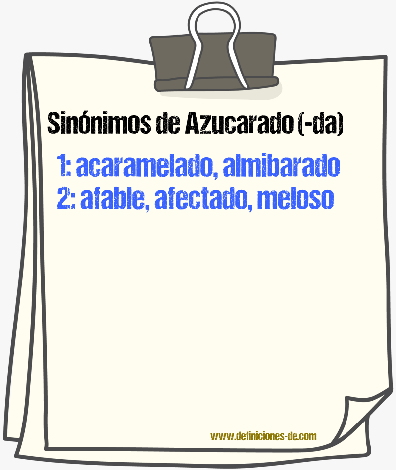 Sinnimos de azucarado