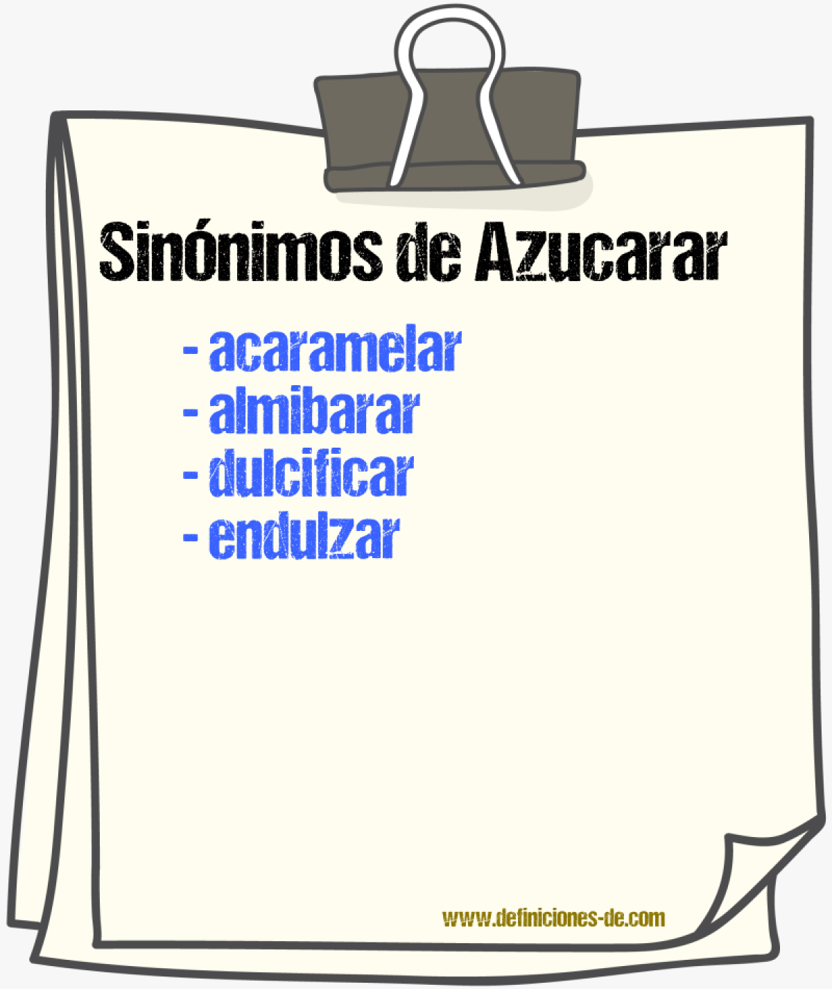 Sinnimos de azucarar