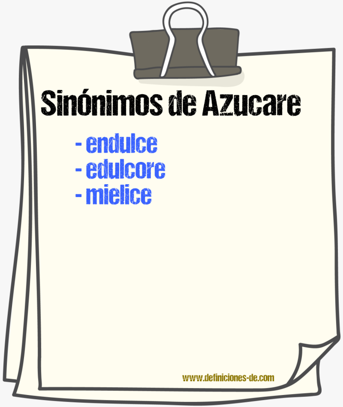 Sinónimos de azucare