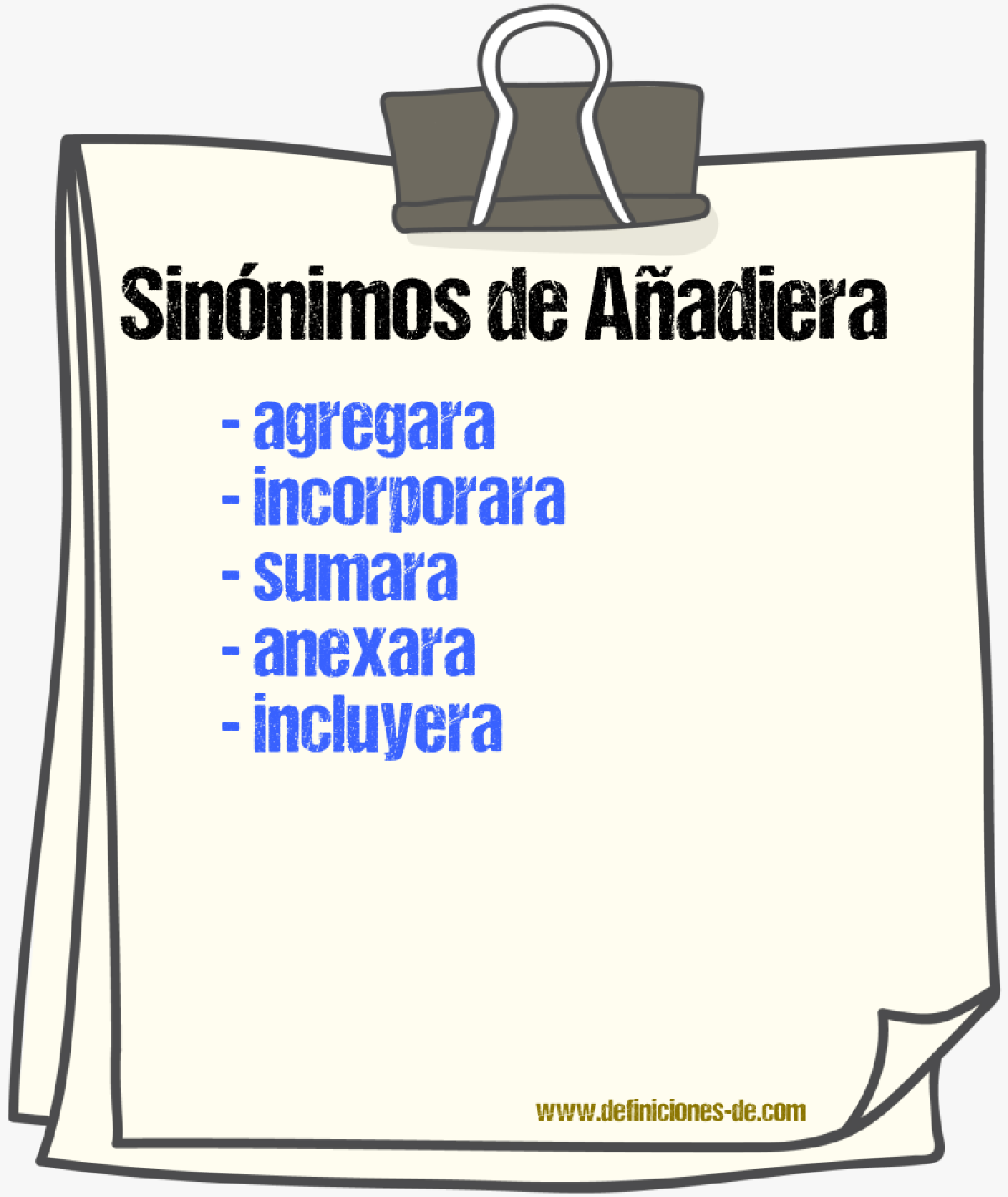 Sinónimos de añadiera