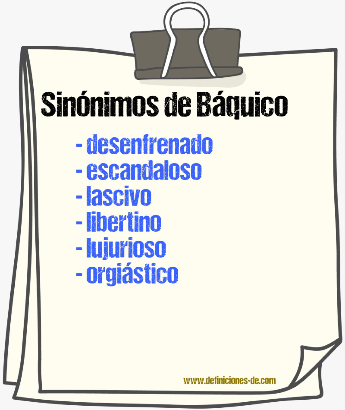 Sinnimos de bquico