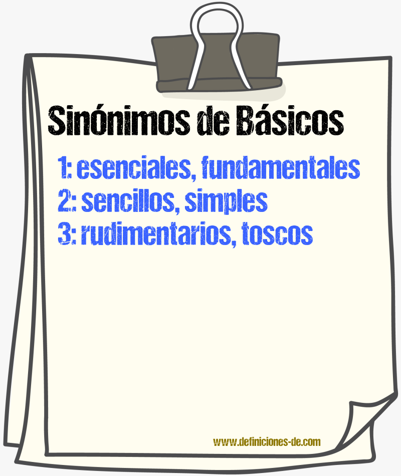 Sinónimos de básicos