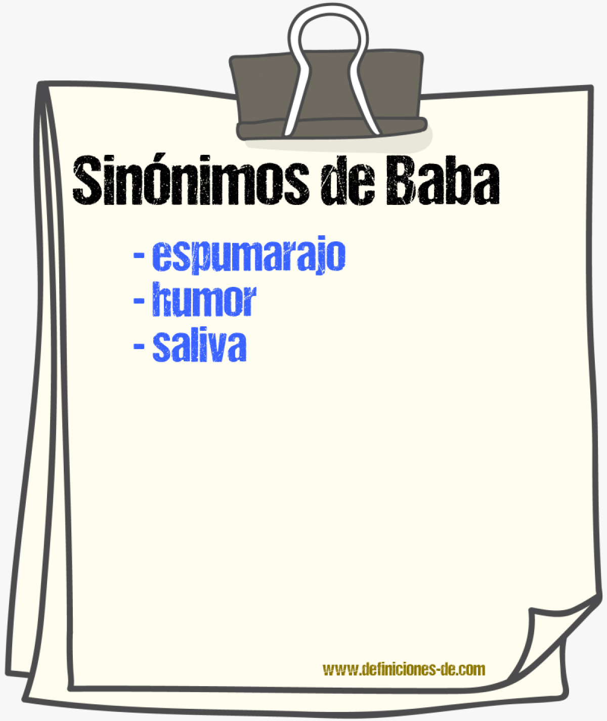 Sinnimos de baba