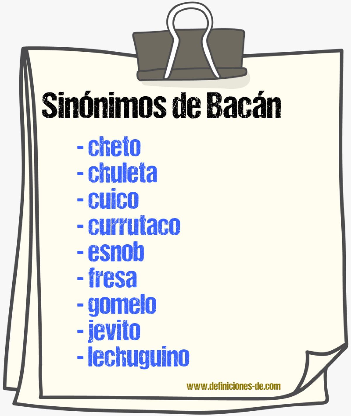 Sinnimos de bacn