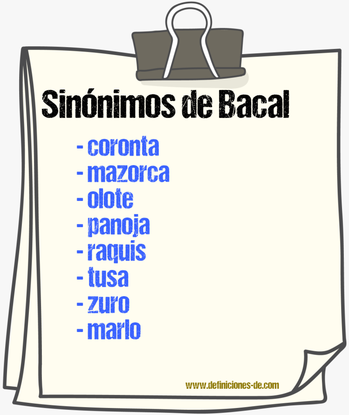 Sinnimos de bacal