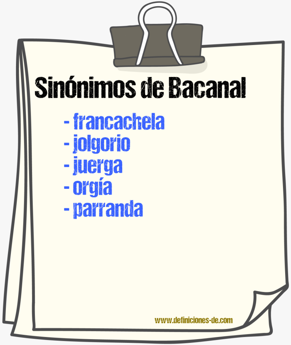 Sinnimos de bacanal