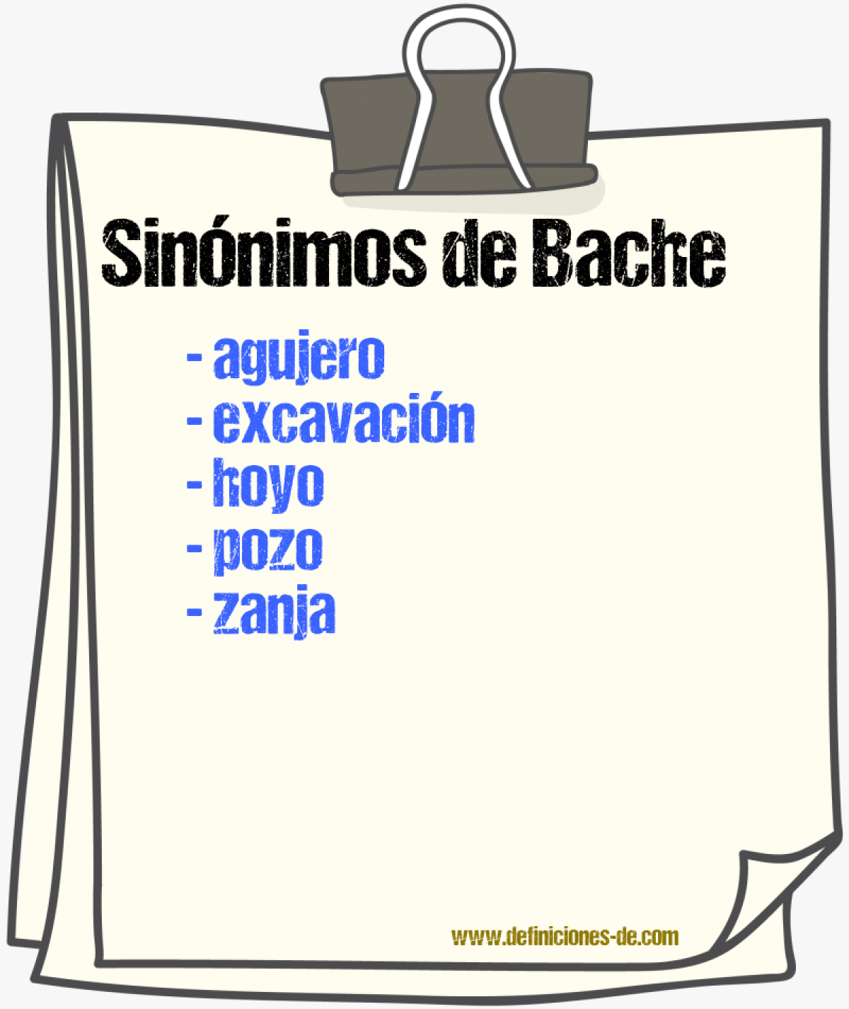 Sinnimos de bache