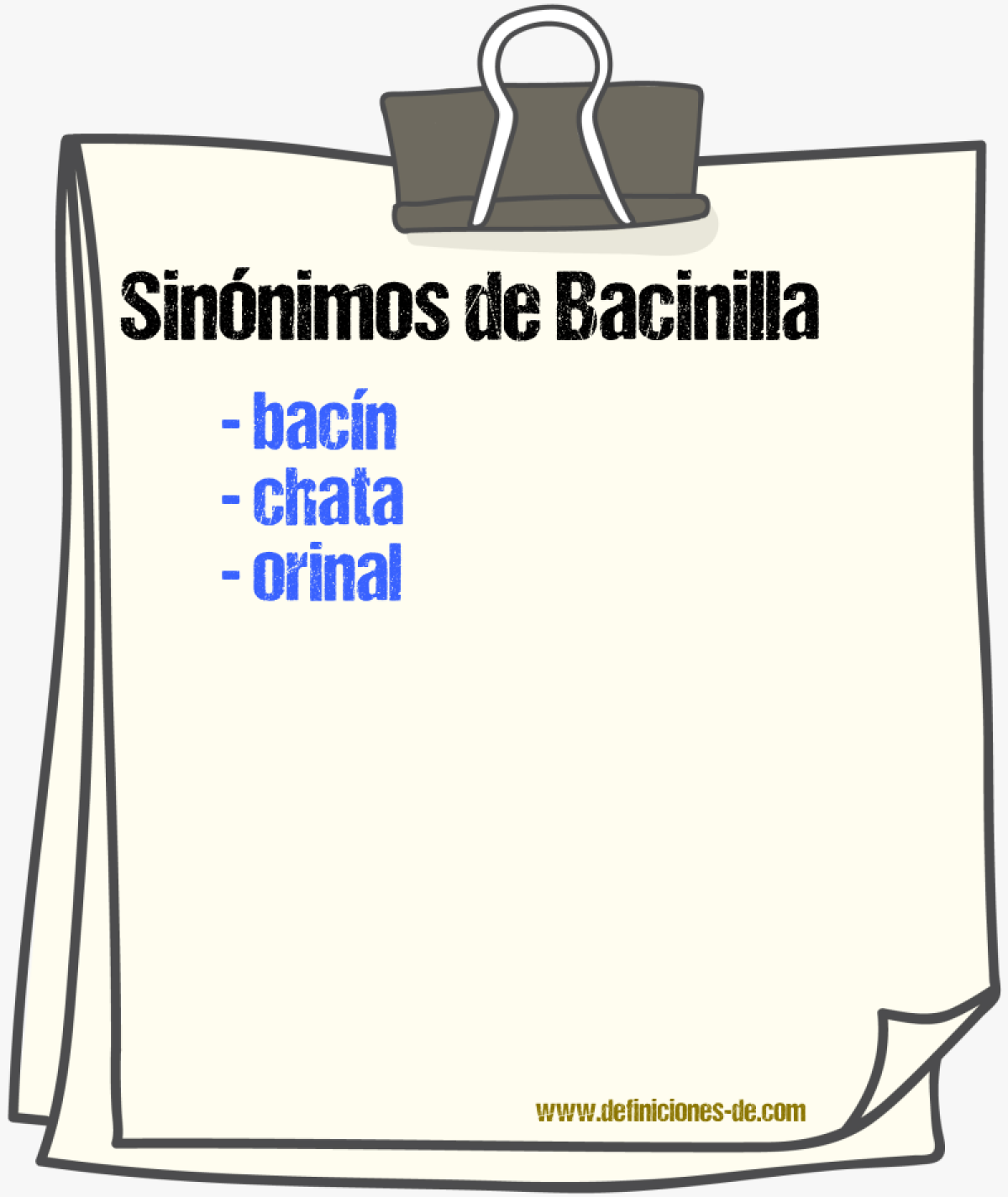 Sinnimos de bacinilla