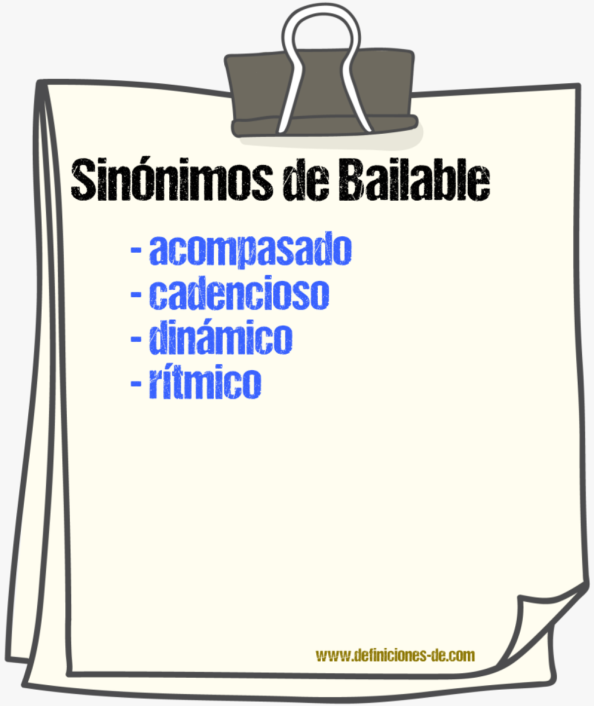 Sinnimos de bailable