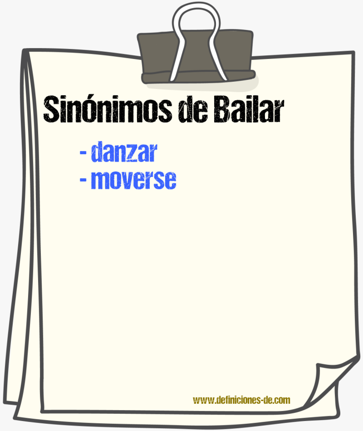 Sinnimos de bailar